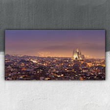 Barcelona Spanien Stadtbild Lichter 100x50 Bilder Leinwand Canvas Leinwand Bild