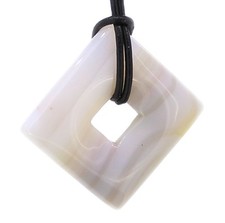 Budawi® Anhänger Achat Square Donut 28 mm Edelsteinschmuck Steinscheiben Schmuck