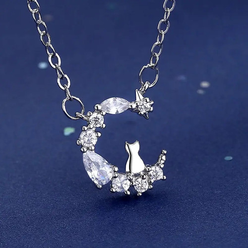 Halskette mond katze mit - halskette,