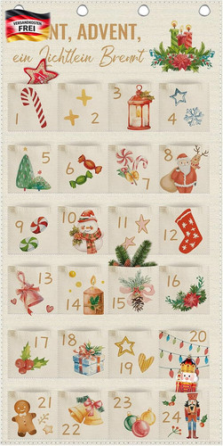 Wand adventskalender aus stoff - wand-adventskalender,