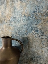 Tapete Vliestapete Blau Beton Zement  Betonoptik Betonwand