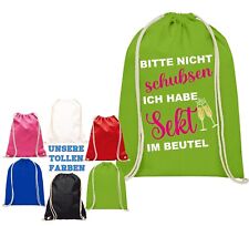 Rucksack, Turnbeutel, Sportbeutel, Hipster, Jute, Nicht schubsen Sekt im Beutel