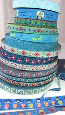 1m Webband , türkis / blau