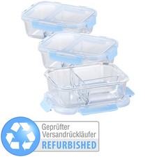 3er-Set Glas-Frischhaltedosen mit Klick-Deckeln, Versandrückläufer