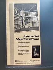 BKS Gabelstapler Velbert Oldtimer Original 1956 Vintage Advert Werbung Reklame