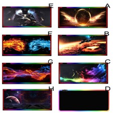 LED 800 x 300 x 4mm RGB Gaming-Mauspad USB Mousepad Anti-Rutsch-Matte PC Laptop