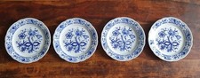 Triptis Porzellan, Zwiebelmuster, 4 Frühstücksteller, Ø ca. 19 cm Made in GDR