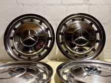 4 x Original Mercedes 14 Zoll Oldtimer Radkappen W123 Blank Farblos