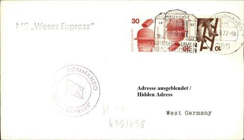 Schiffspost brief stempel - schiffspost,
