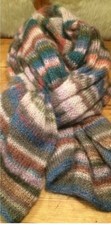 Schal Stola  BabyMohair Seide handgestrickt Rowan Kidsilk Haze Kaffe Fassett