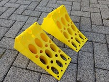 2x Gelb Bremskeil Unterlegkeil Kunststoff Wohnmobil Traktor Anhänger LKW