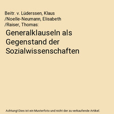 Generalklauseln als Gegenstand