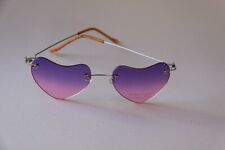 AUSGEFALLENE LEICHTE FARB BRILLE SONNENBRILLE  GLÄSER LILA ROSA HERZ RAHMENLOS