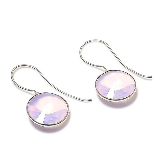 Rosa milchiger opal runde form - rosa,