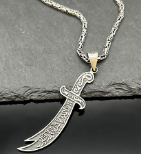 Zülfikar + Kralzincir Gümüs 925 Silber Königskette mit Hz. Ali Schwert Anhänger