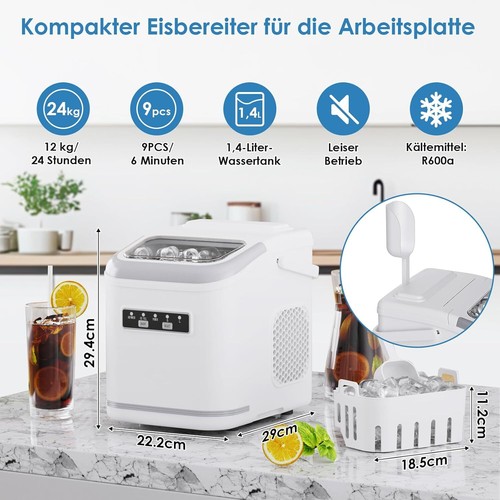 12kg 24h eiswürfelmaschine - 24h,