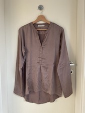 PURE SILK BY BLAUMAX Damen Seiden Bluse L Lila Seide Elasthan