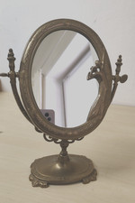 Wundervoller Vintage Messing Tischspiegel Schminksspiegel Jugendstil