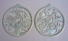 2 x Zinnbild Obstkorb und