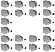 Edelstahl 20x Glashalter 50x40 FLACH Halbrund Halterung Klemmhalter Glas V2A