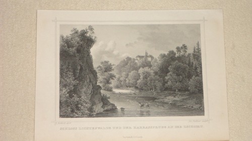 Original stahlstich schloss - -,