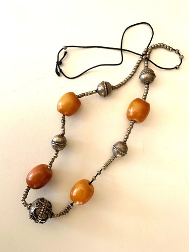 Kette silber mit amber - kette,, silber-