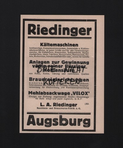 Augsburg werbung 1925 a - augsburg,, 1925,