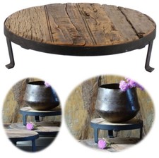 Vintage Holz Deko Tisch Untersetzer für Blumentöpfe Pflanzenhocker Beistelltisch