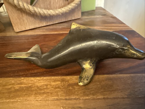 Figur delfin messing bronze - figur,