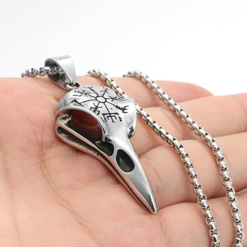 Viking raben kopf halskette - viking,