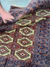 Antiker Handgeknüpfter Buchara Perser Orientteppich Teppich  94X166cm grün selte