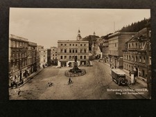 ECHTFOTO-AK GOTTESBERG Boguszów RING AMTSGERICHT U1930 OMNIBUS LITFASS SCHLESIEN