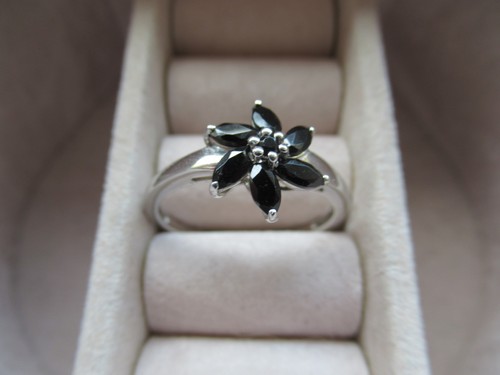 Schwarzer spinell ring - ring,, 925