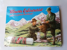 Knorr Erbswurst Emailschild,Emalie Schild, 40 X 30 cm, 1550 Gramm