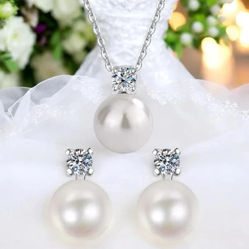 Perlen schmuckset damen 18k - perlen,