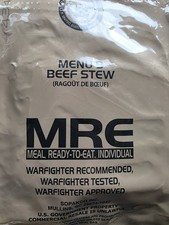 US MRE, Menue 9, Beef Stew,  Notverpflegung, Notration EPA insp-Dat 12.27 