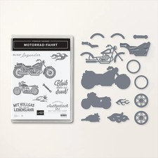 Stampin Up Stempelset MOTORRADFAHRT mit Stanzformen, original SU