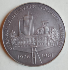 Bergbau Kamp-Lintfort 75 J. Steinkohlenbergwerk F.Heinrich 1981 Medaille      94