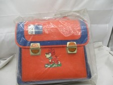 Vintage Schulranzen Rucksack – Orange/Blau – Unbenutzt/NEU