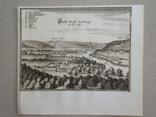 Gut Forst Bevern Weser Ansicht Topographia Lüneburg EA Merian Kupferstich 1653