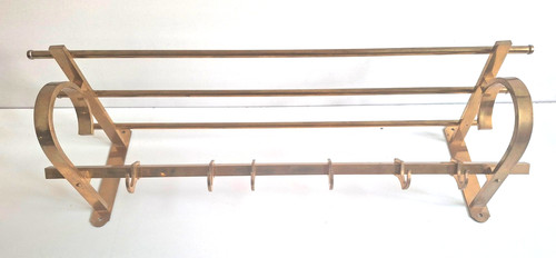 Art deco messing wandgarderobe - messing,