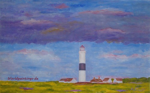 Sylt ölgemälde leuchtturm - Ölgemälde:,
