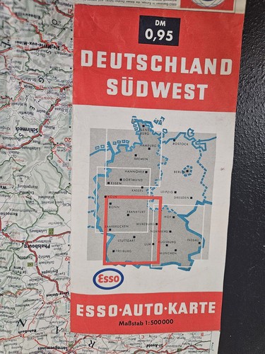 Vintage esso deutschland map - vintage,