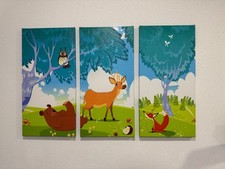 Leinwandbild Kinder Wald 90x60cm 3-teilig