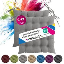2er Set Sitzkissen Stuhl 40x40 Stuhlkissen Stuhlauflage Sitzauflage mit Bändern