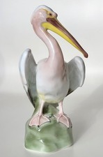 Rosenthal seltene Vogelskulptur Pelikan von Herman Ter Meer wohl 1. H. 20. Jh.