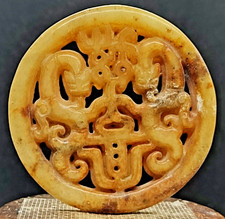 Antiker Anhänger Skulptur Alte Jade Hetian Drache China Handwerk