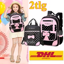 2tlg Schulranzen Tornister Rucksack Sport Mädchen Kinder Schulrucksack Rosa