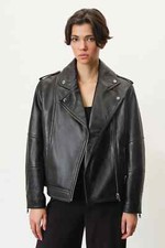 DRYKORN Oversize Biker Jacke damen - Leder NEU! Farbe dunkelbraun