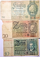 Deutsches Reich Lot 10,20,50